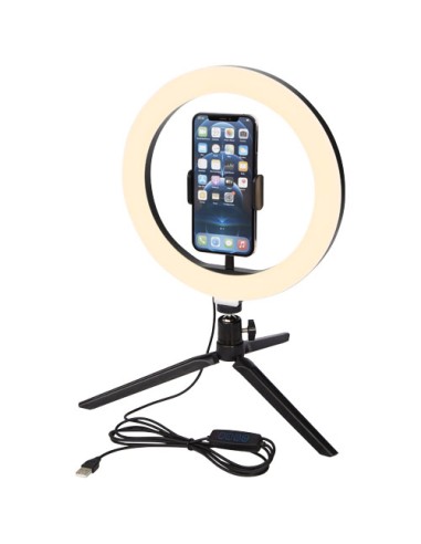 Aro de luz para selfies y vlogging con soporte para teléfono y trípode "Studio"