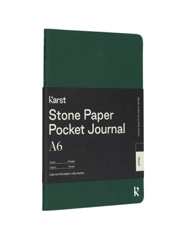 Libreta de bolsillo de tapa blanda de papel de piedra A6 en blanco "Karst®"