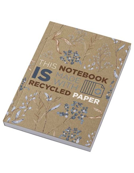 Libreta A6 de tapa blanda craft con 100 hojas de papel reciclado "Nove