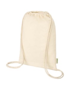Bolsa con cuerdas de 5 l algodón orgánico OCS de 100 g/m² "Odisha" | S