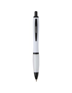Bolígrafo de plástico reciclado con adornos negros (tinta...