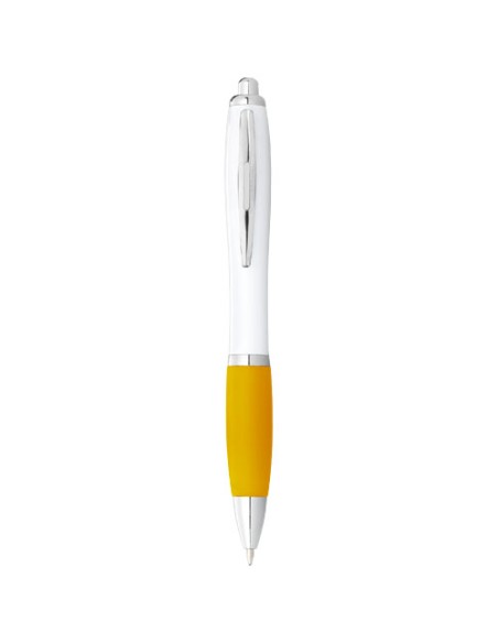Bolígrafo blanco con empuñadura de color "Nash" (tinta negra) | Sequio