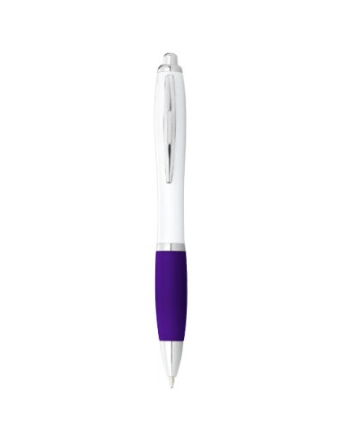Bolígrafo blanco con empuñadura de color "Nash" (tinta negra) | Sequio