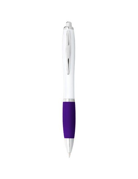 Bolígrafo blanco con empuñadura de color "Nash" (tinta negra) | Sequio