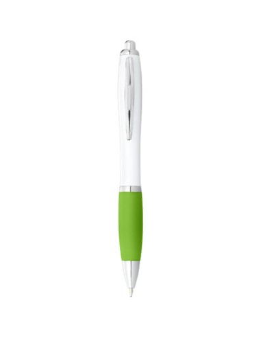 Bolígrafo blanco con empuñadura de color "Nash" (tinta negra) | Sequio