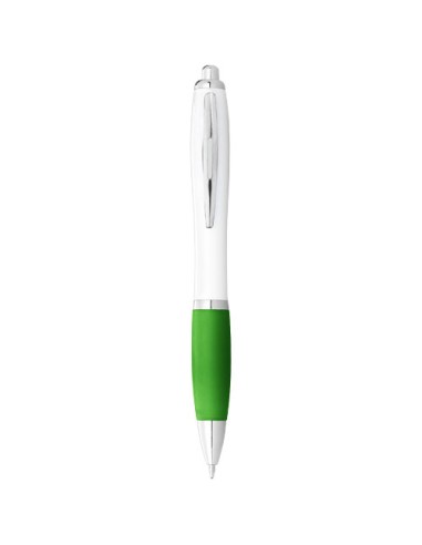 Bolígrafo blanco con empuñadura de color "Nash" (tinta azul) | Sequio