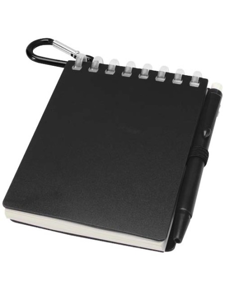 Set de libreta de tapa blanda y bolígrafo de exterior de material reci