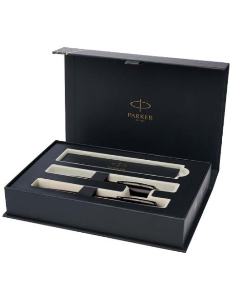 Parker set de bolígrafo y rollerball acromático con caja de regalo "IM