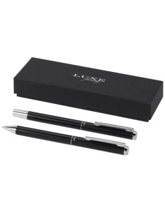 Set de regalo de bolígrafo y rollerball de aluminio reciclado "Lucetto 2
