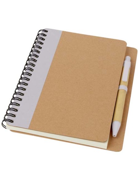Libreta de papel reciclado con bolígrafo "Priestly" | Sequio regalos d