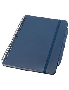 Libreta de tapa dura A5 de plástico procedente del océano con bolígraf