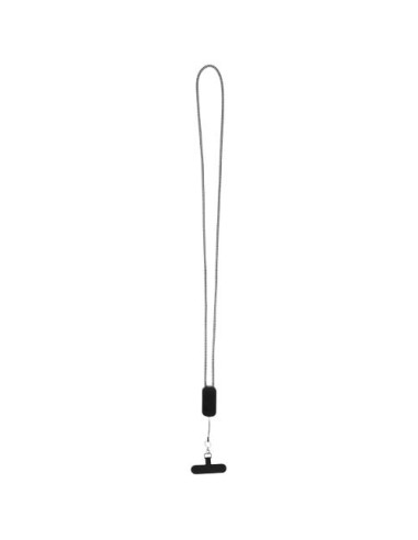 Lanyard de plástico reciclado para smartphone con cable integrado 5 en