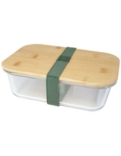 Fiambrera de 1000 ml en vidrio con tapa de bambú "Roby" 2