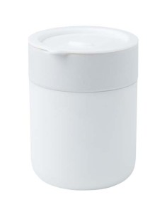 Vaso de cerámica de 330 ml con agarradero de silicona y tapa de plásti