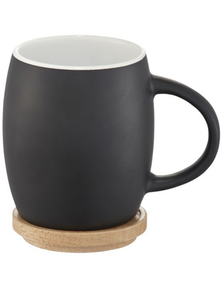 Taza de cerámica de 400 ml con base de madera "Hearth" | Sequio regalo