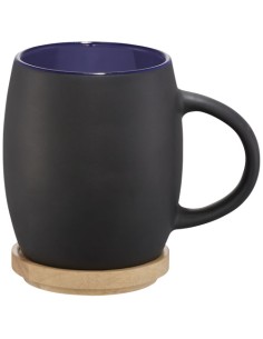 Taza de cerámica de 400 ml con base de madera "Hearth" 2