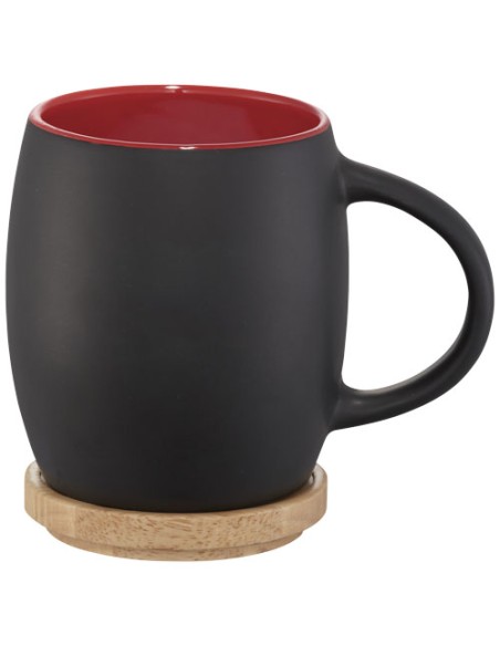 Taza de cerámica de 400 ml con base de madera "Hearth" | Sequio regalo