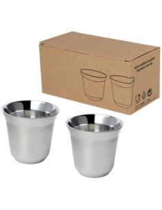 Juego de tazas para espresso de acero inoxidable de 80 ml...
