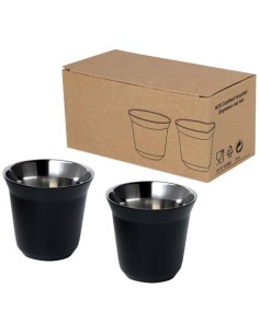 Juego de tazas para espresso de acero inoxidable de 80 ml... 2
