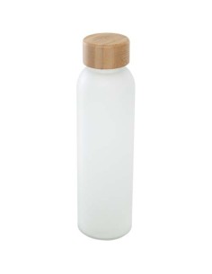 Botella de 500 ml de vidrio sodocálcico mate con tapa de bambú  "Lume"