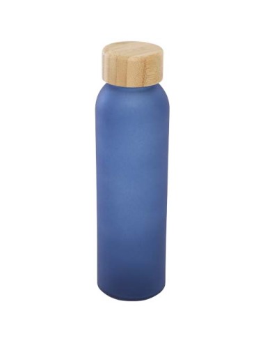 Botella de 500 ml de vidrio sodocálcico mate con tapa de bambú  "Lume"