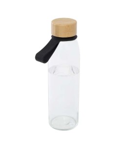 Botella de cristal de 500 ml con asa de silicona y tapa de bambú "Port 2