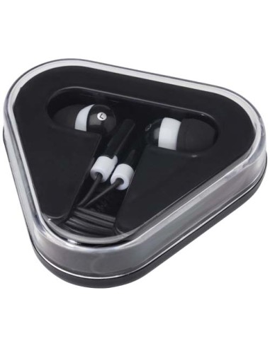 Auriculares con caja de plástico reciclado "Rebel" | Sequio regalos de