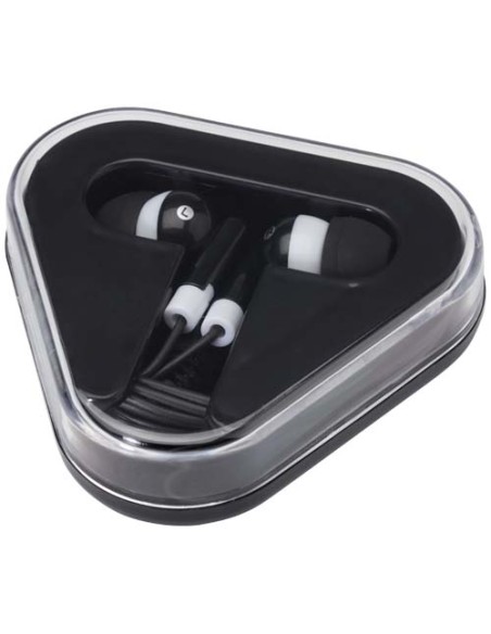 Auriculares con caja de plástico reciclado "Rebel" | Sequio regalos de