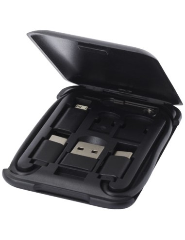 Cable de carga modular de plástico reciclado con soporte para teléfono