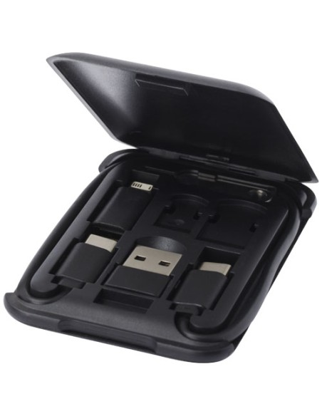 Cable de carga modular de plástico reciclado con soporte para teléfono
