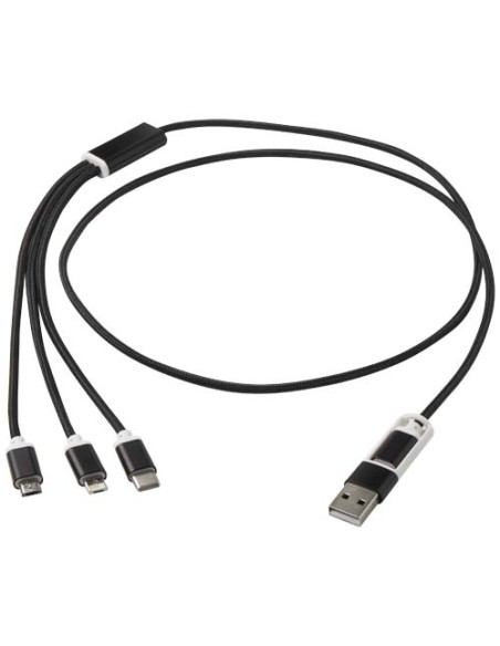 Cable de carga 5 en 1 de aluminio reciclado "Versatile" | Sequio regal