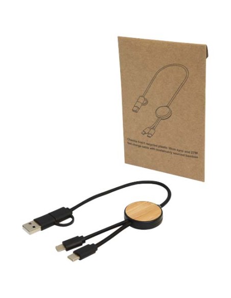 Cable 5 en 1 de plástico reciclado de 30 cm para sincronización de dat
