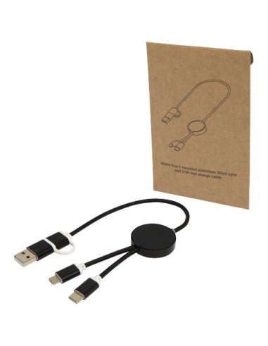 Cable 5 en 1 de aluminio y plástico reciclado de 30 cm para sincroniza
