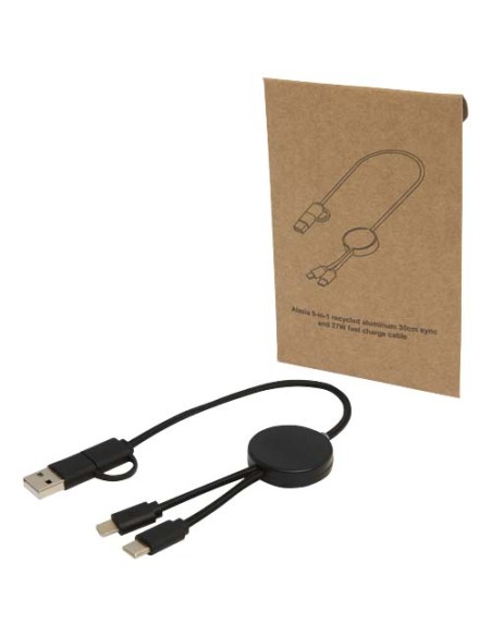 Cable 5 en 1 de plástico reciclado de 30 cm para sincronización de dat