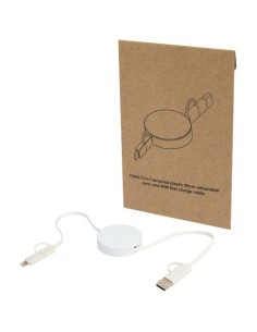 Cable retráctil 5 en 1 de plástico reciclado de 90 cm para sincronizac