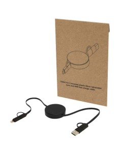 Cable retráctil 5 en 1 de plástico reciclado de 90 cm para sincronizac 2