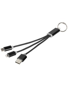 Cable de carga 3 en 1 con llavero "Metal" | Sequio regalos de empresa
