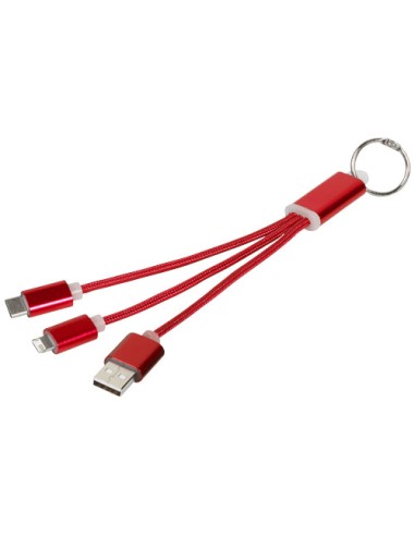 Cable de carga 3 en 1 con llavero "Metal" | Sequio regalos de empresa