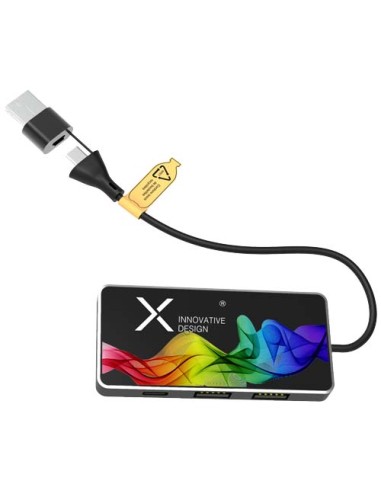 Hub USB 8 en 1 con doble entrada y 6 puertos "SCX.design H20" | Sequio