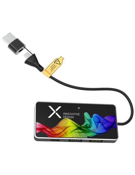 Hub USB 8 en 1 con doble entrada y 6 puertos "SCX.design H20" | Sequio