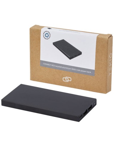 Batería externa de 5000 mAh en aluminio reciclado "Connect" | Sequio r