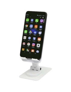 Soporte para teléfono plegable de plástico reciclado con soporte metálico para escritorio "Alhena"