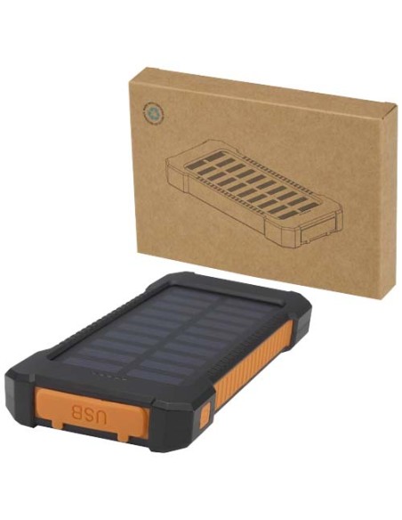 Batería externa solar de 5000 mAh y 10 W de plástico reciclado robusto